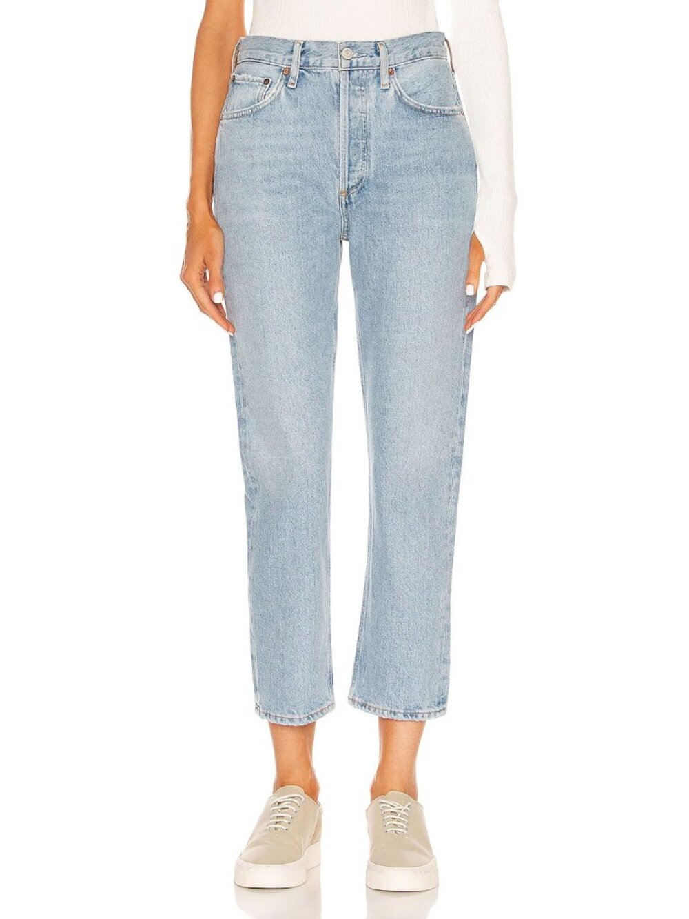 Agolde Riley High Rise Straight Crop Jeans in Dimension Wash 26
